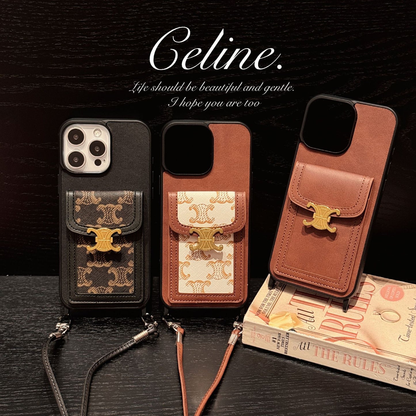 Presbyopic Vintage Cross-Body Card Holder IPhone Case