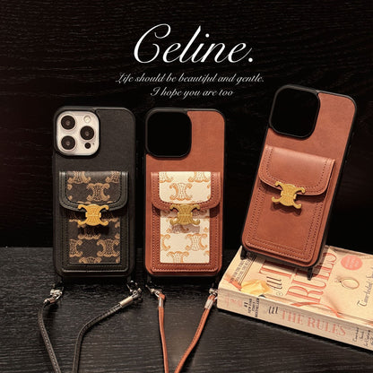 Presbyopic Vintage Cross-Body Card Holder IPhone Case