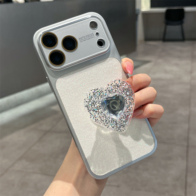 IPhone Case With Creative Sparkling Pink Heart Stand