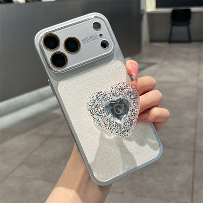 IPhone Case With Creative Sparkling Pink Heart Stand