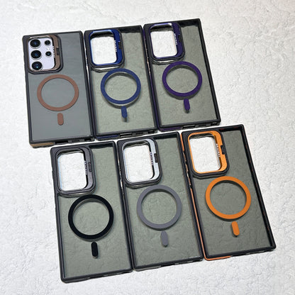 Samsung S26ultra two-color Lidun magnetic mobile phone case S25 metal lens holder anti-drop protective case
