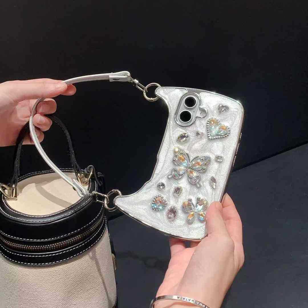 Handbag Bag Gem Diamond Love Butterfly High-end IPhone Case