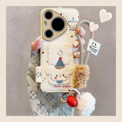 Cute embroidered puppy iphone case