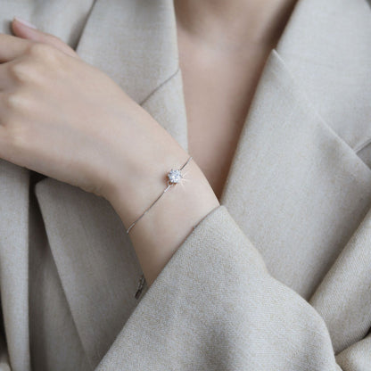 Six-claw moissanite bracelet
