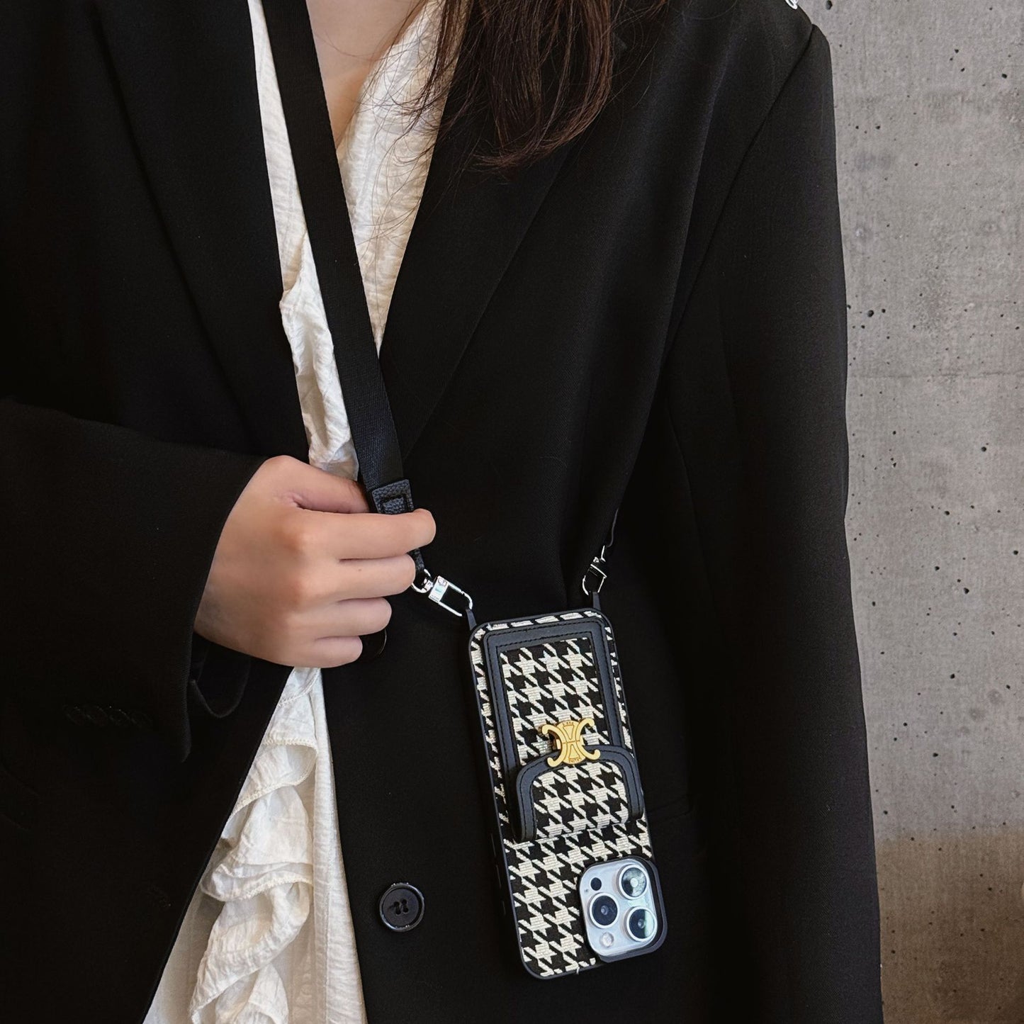 Presbyopic Vintage Cross-Body Card Holder IPhone Case