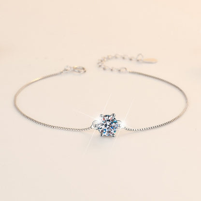 Six-claw moissanite bracelet