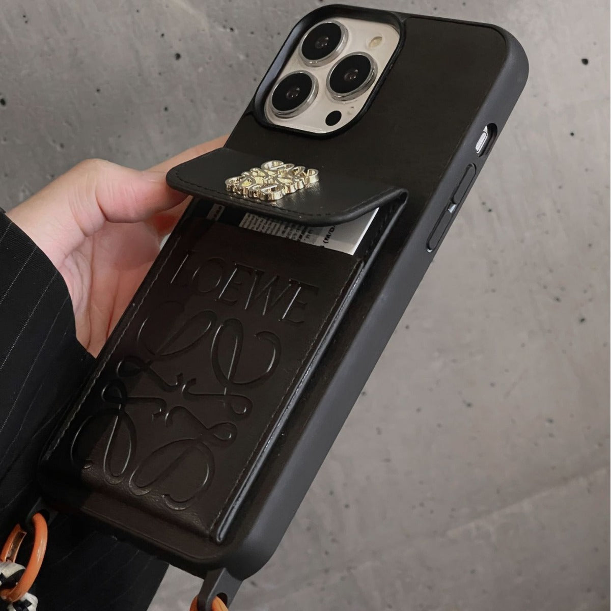 Fashionable Messenger Style IPhone Case With Card Slot