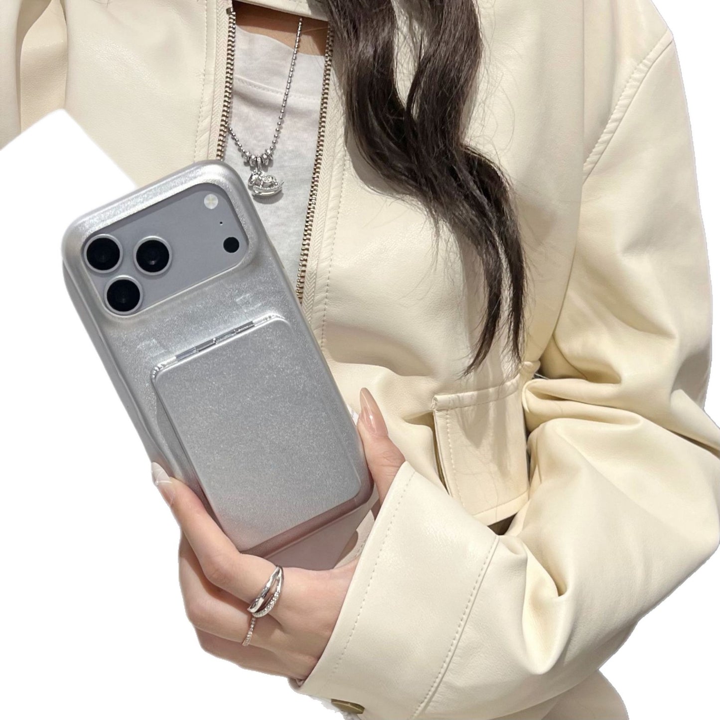 New Pure Color Flip Mirror IPhone Case