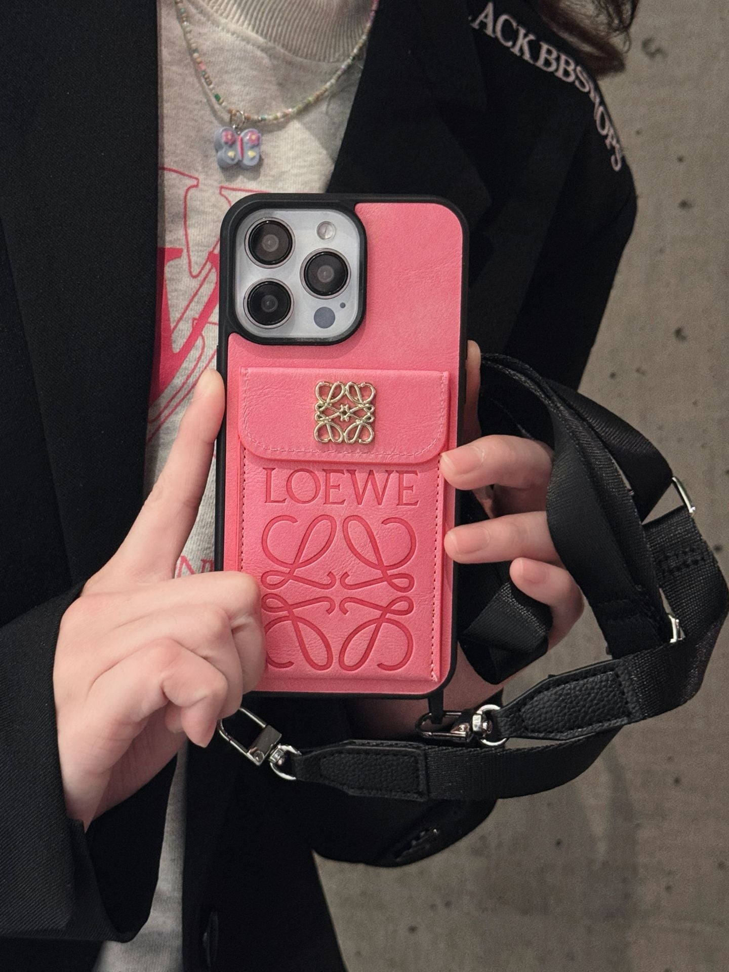 Fashionable Messenger Style IPhone Case With Card Slot