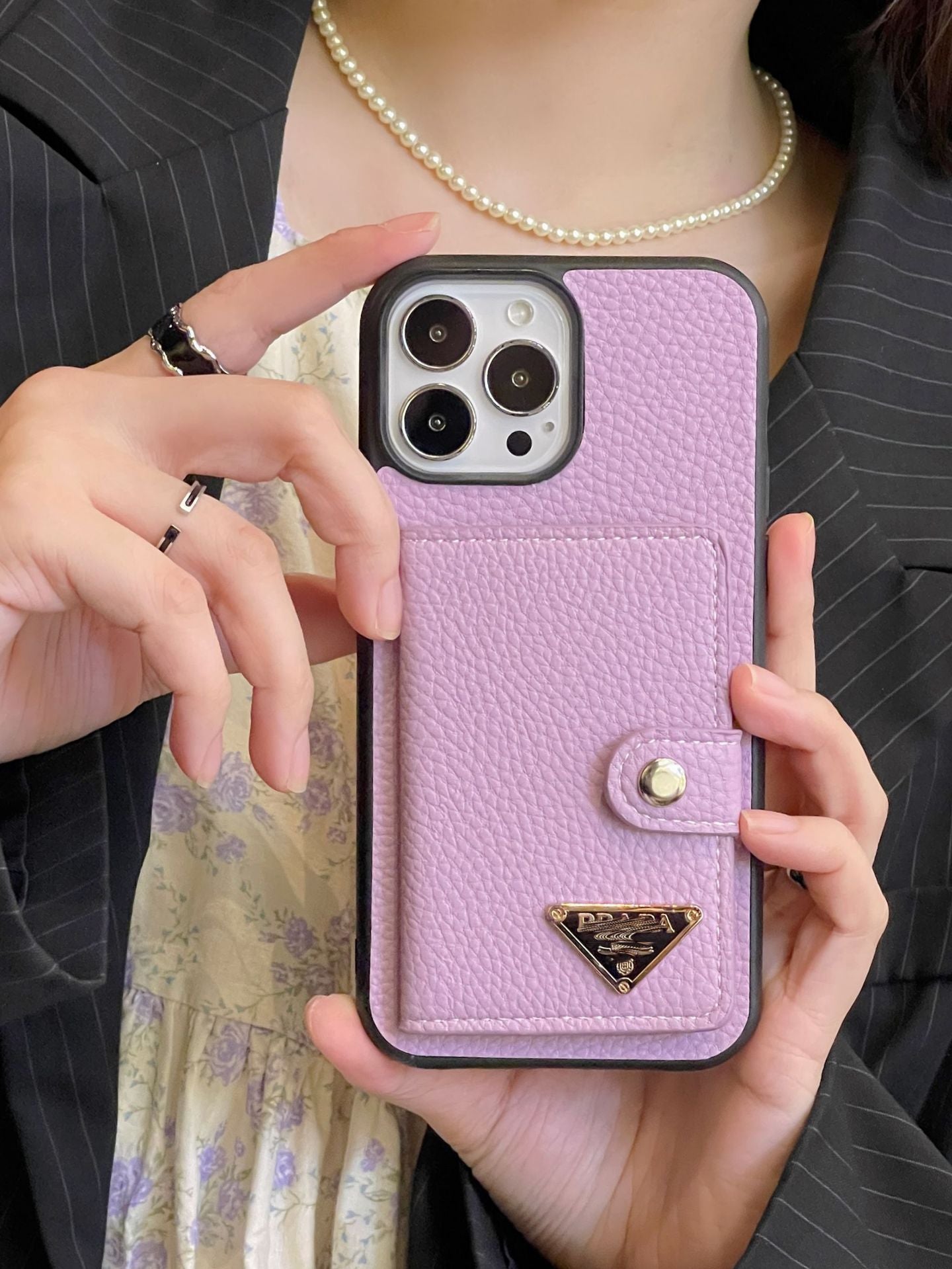 Lychee Pattern Wallet Card Bag Apple IPhone Case