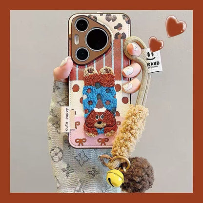 Cute embroidered puppy iphone case