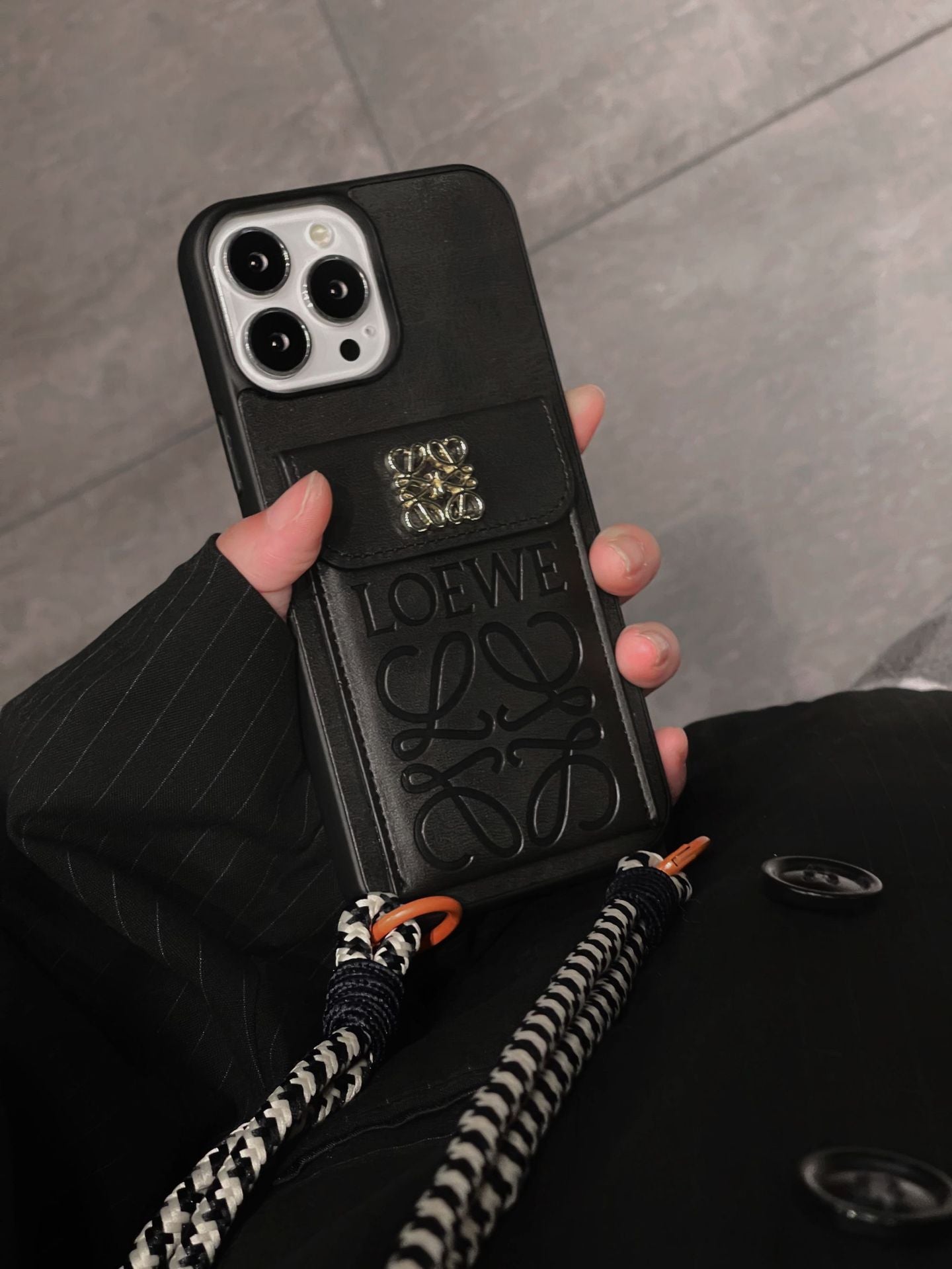 Fashionable Messenger Style IPhone Case With Card Slot