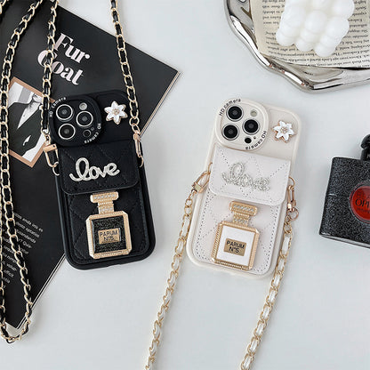 Perfume Bottle Mirror Crossbody Wallet Card Bag