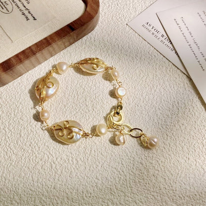 Hand-Wound Baroque Bracelet With Freshwater Pearls