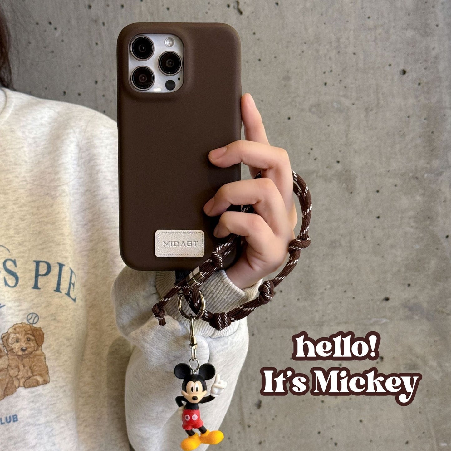 Mickey and Donald Duck Cute Portable Rope IPhone Case