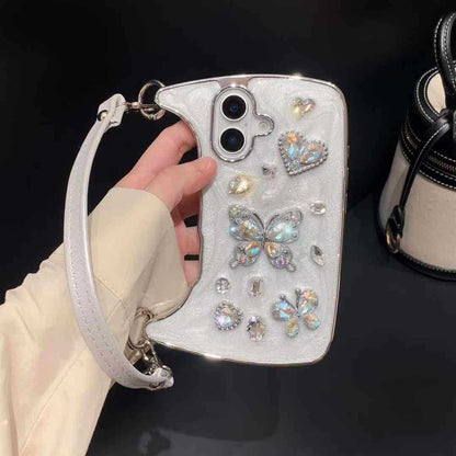 Handbag Bag Gem Diamond Love Butterfly High-end IPhone Case