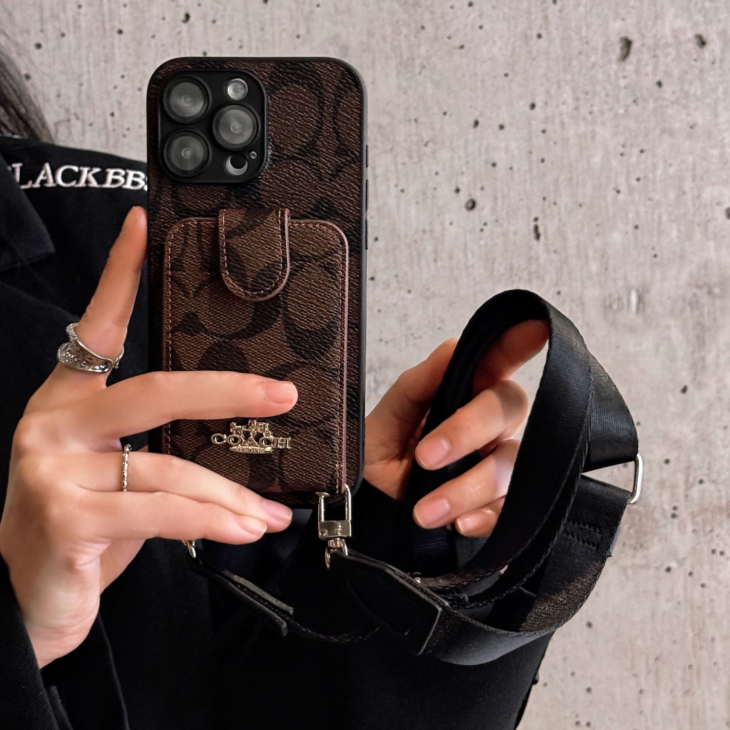 Oblique SpanLuxury All-Inclusive Leather Card Apple Iphone Case