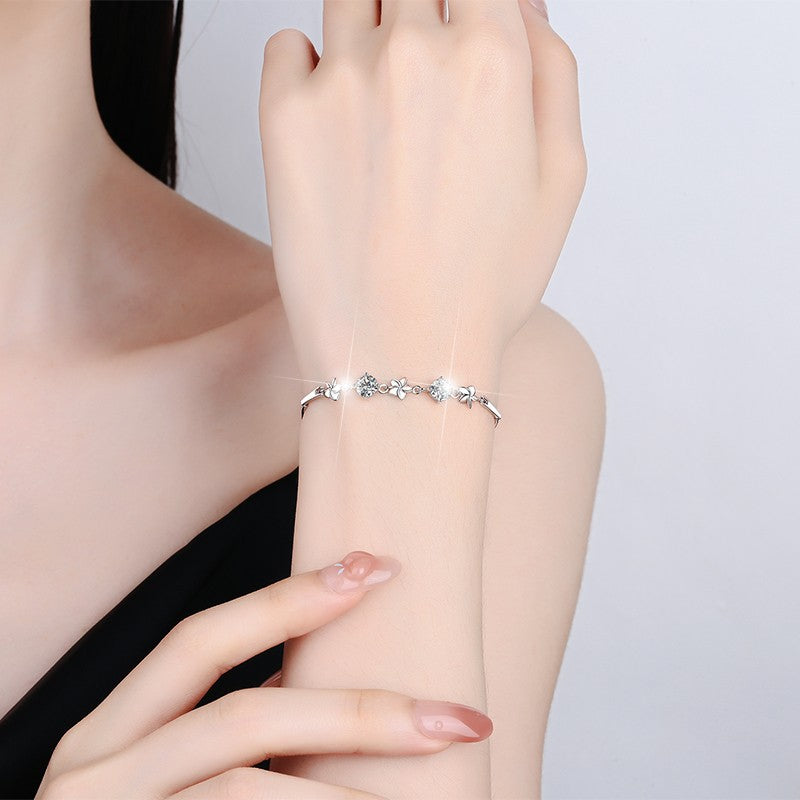 Little Lucky Clover Moissanite Bracelet