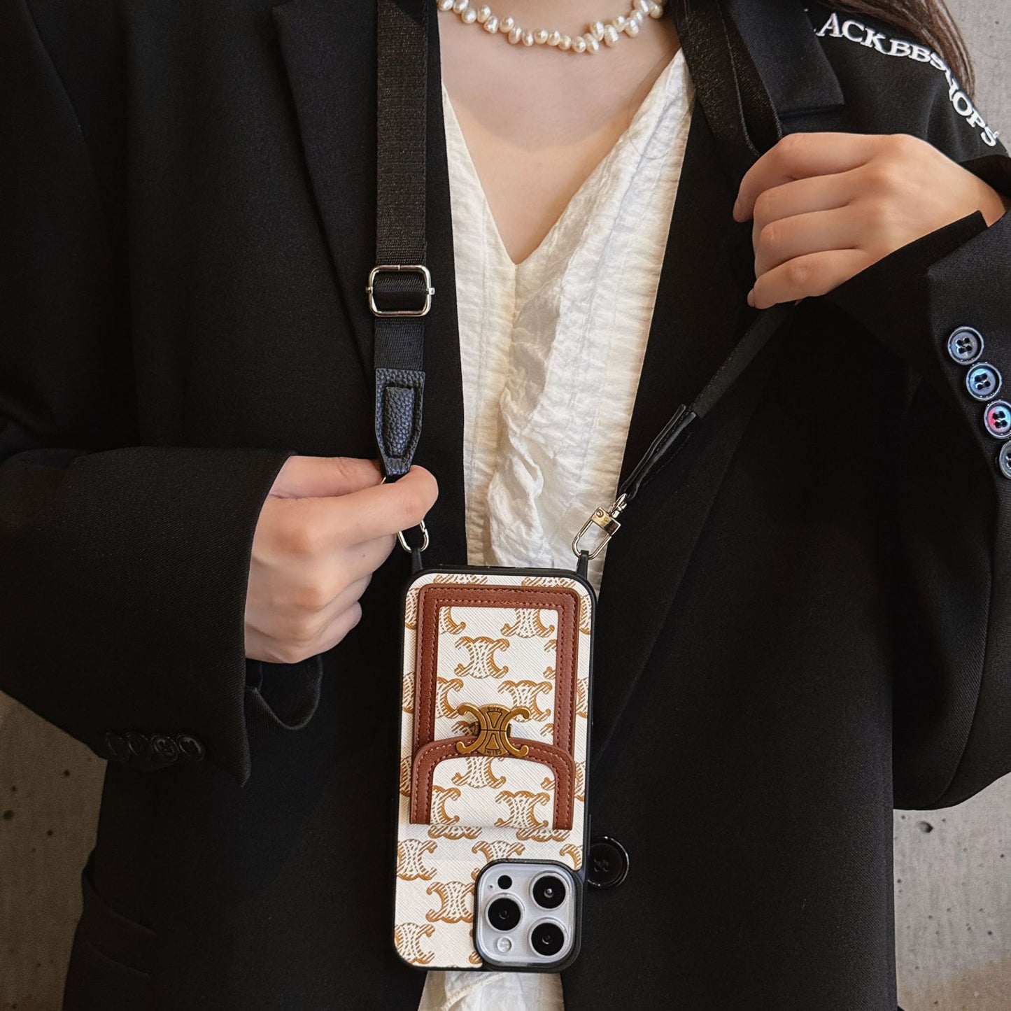 Presbyopic Vintage Cross-Body Card Holder IPhone Case