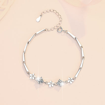 Little Lucky Clover Moissanite Bracelet