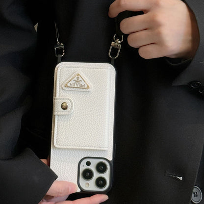 Cross Pattern Diagonal Span Flip Card Luxury IPhone Case