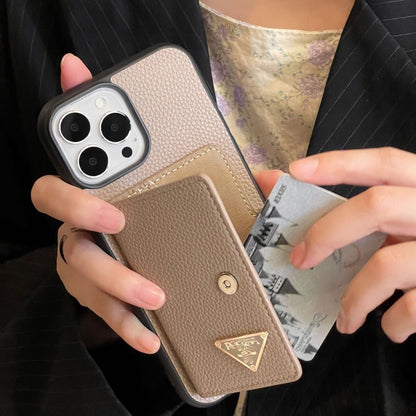Lychee Pattern Wallet Card Bag Apple IPhone Case