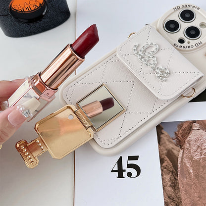 Perfume Bottle Mirror Crossbody Wallet Card Bag