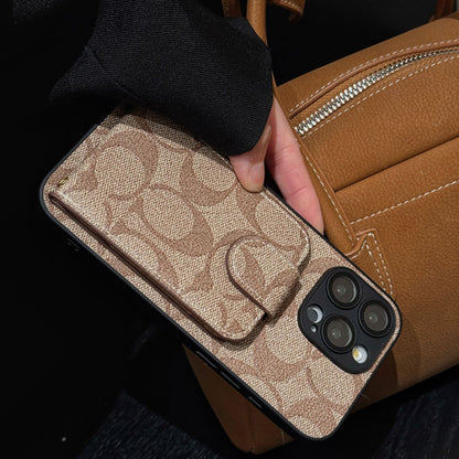 Oblique SpanLuxury All-Inclusive Leather Card Apple Iphone Case