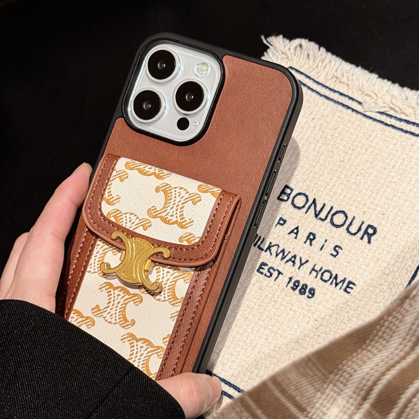 Presbyopic Vintage Cross-Body Card Holder IPhone Case