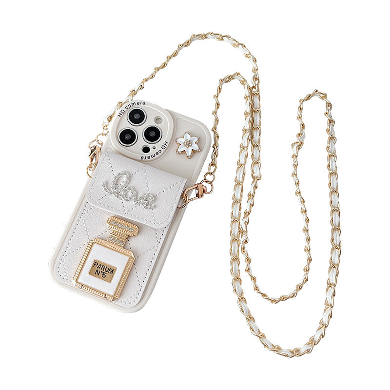 Perfume Bottle Mirror Crossbody Wallet Card Bag