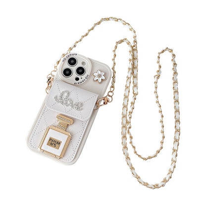Perfume Bottle Mirror Crossbody Wallet Card Bag