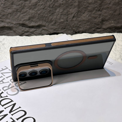 Samsung S26ultra two-color Lidun magnetic mobile phone case S25 metal lens holder anti-drop protective case