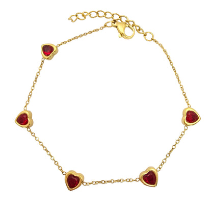 Rose Red Heart Bracelet