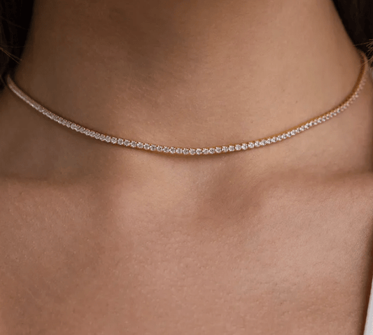 Scarlet Tennis Choker Necklace