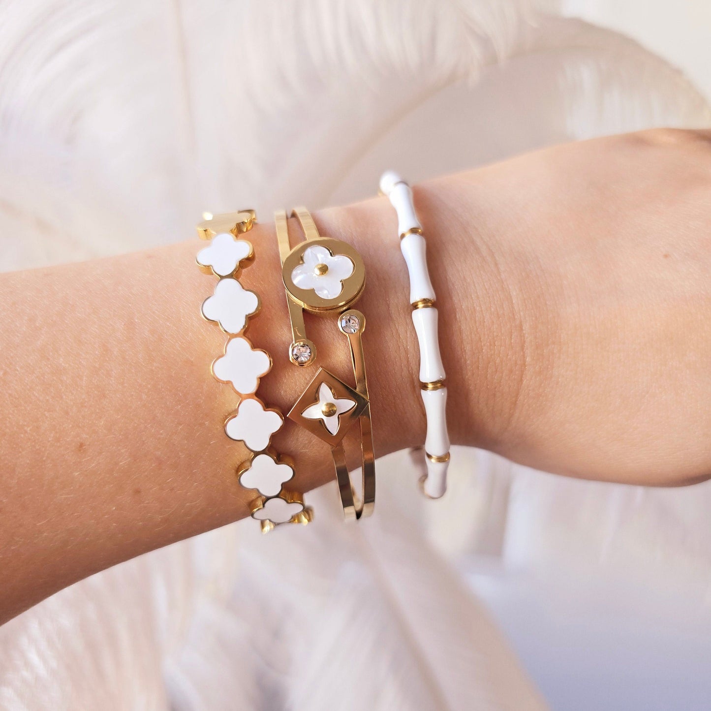 White Bam-Boo Bangle
