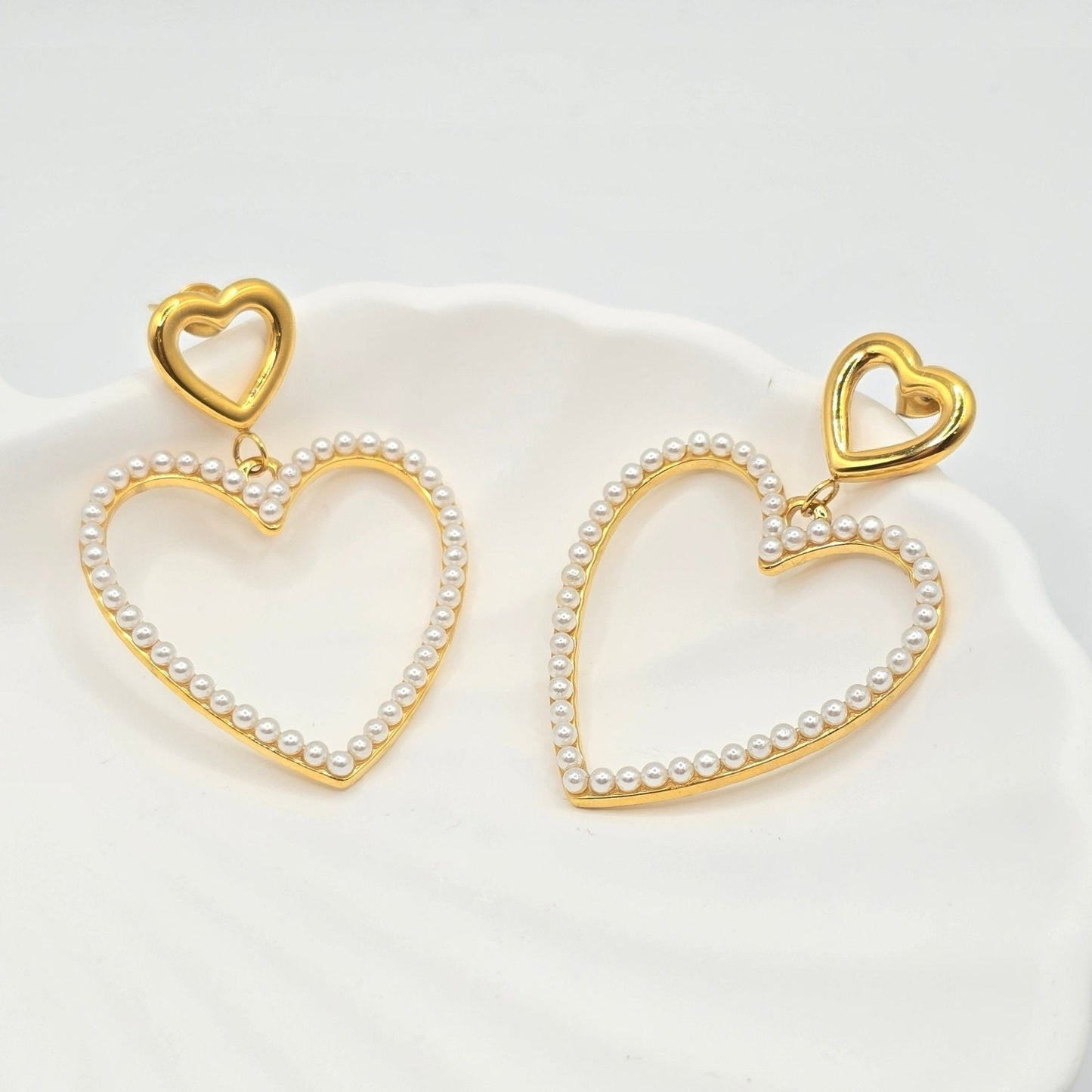 Tahlia Pearl Heart Earrings