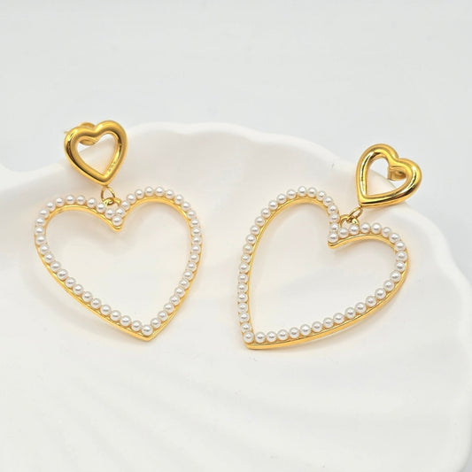 Tahlia Pearl Heart Earrings