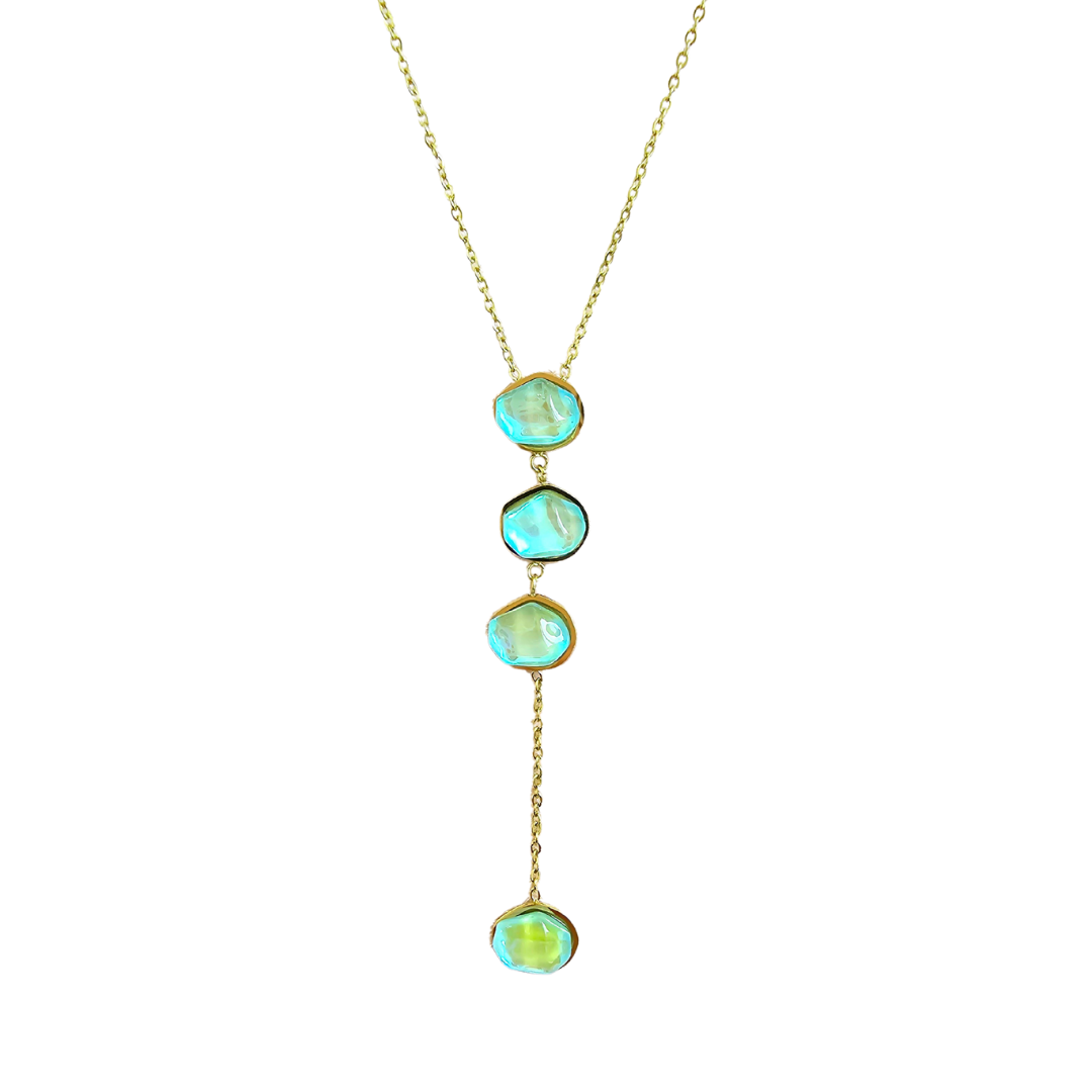 Turquoise Water Drop Lariat Necklace