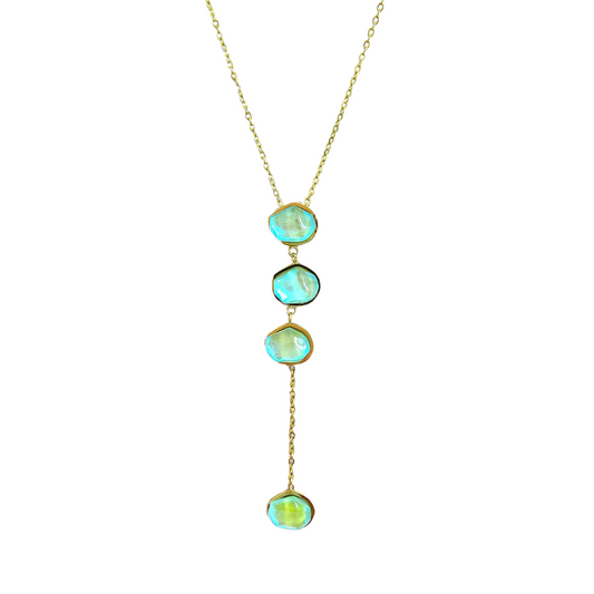 Turquoise Water Drop Lariat Necklace