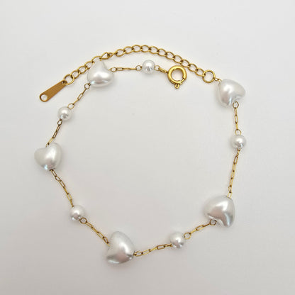 Vera Pearl Heart Bracelet