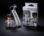 Cute Cartoon Bear Silicone Keychain Set