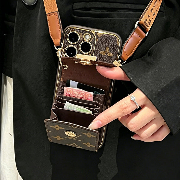 Popular Card Holder And Light Luxury Crossbody IPhone Cases